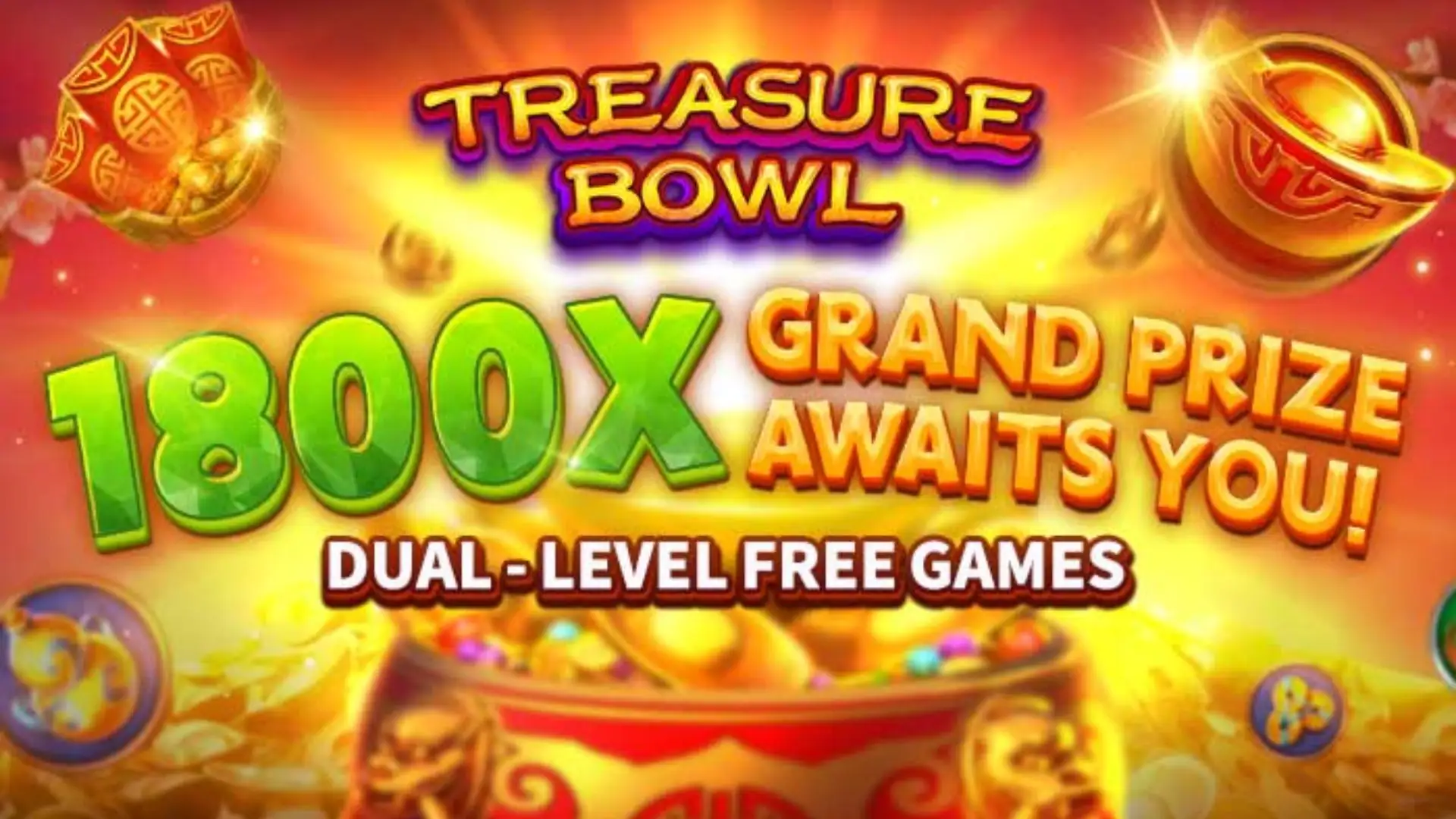 Multiplicadores Treasure Bowl 777gold - 7777x Máximo com Tigela Dourada